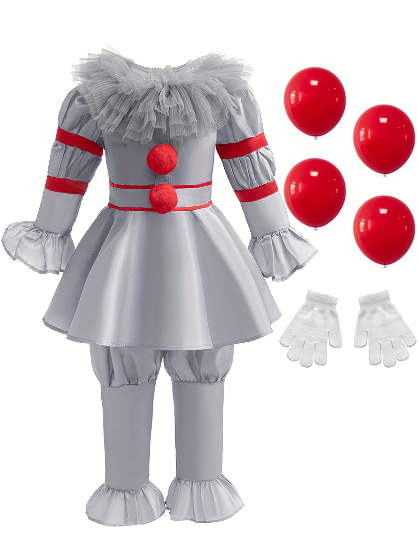 Halloween klaun kostým - šaty ve viktoriánském stylu s volánky