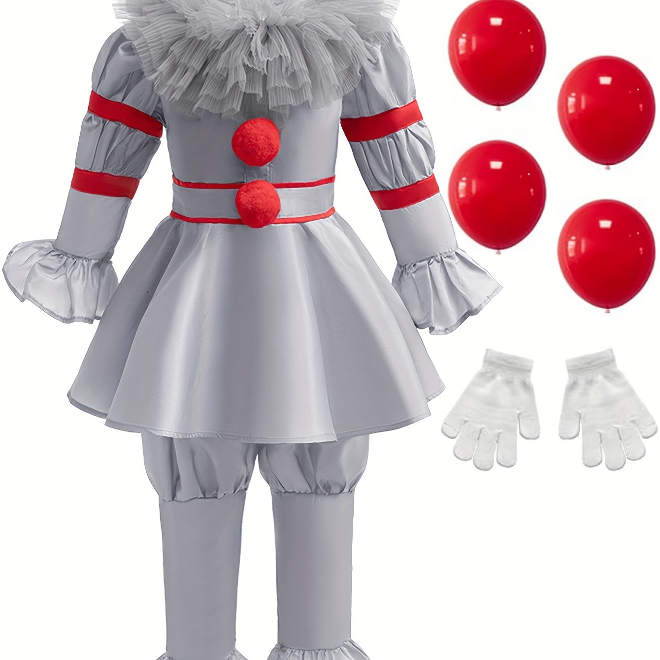 Halloween klaun kostým - šaty ve viktoriánském stylu s volánky