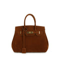 Kelly | Suede shoulder bag with gold hardware