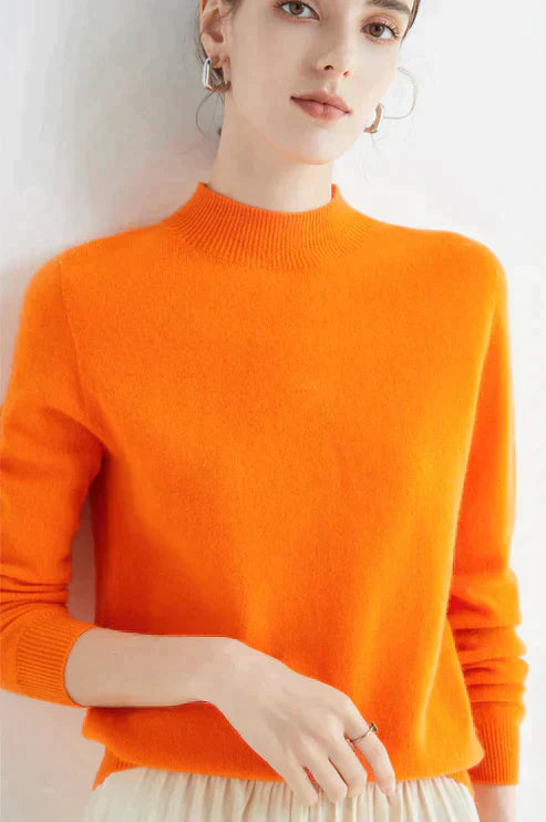 Pullover med rund hals og enkel pasform til damer