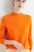 Pullover med rund hals og enkel pasform til damer