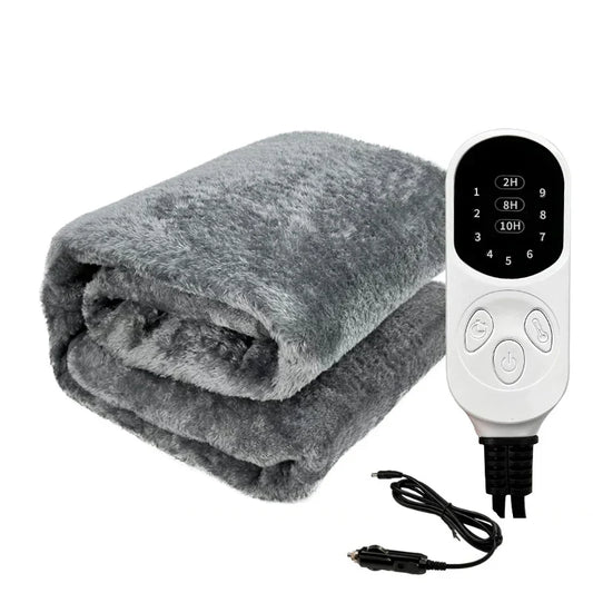 Couverture électrique CozyDrive : Couverture chauffante lavable 12V pour voiture, SUV et camion avec minuterie et contrôle de la température