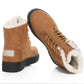 Bottes d'hiver pour femmes doublées en polaire - Bottines chaudes avec fermeture à lacets