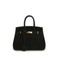 Kelly | Suede shoulder bag with gold hardware