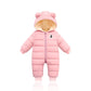 Roupa de inverno quente e aconchegante para bebês com orelhas