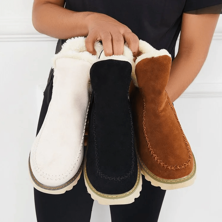 Botas de inverno superconfortáveis e quentes para mulheres - antiderrapantes e com forro macio