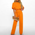 Wide-cut jumpsuit for women | short-sleeved, elegant