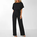 Wide-cut jumpsuit for women | short-sleeved, elegant