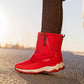 Botas de invierno para mujer con cremallera lateral – botas de nieve impermeables, antideslizantes y duraderas con forro cálido