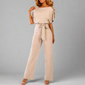 Wide-cut jumpsuit for women | short-sleeved, elegant