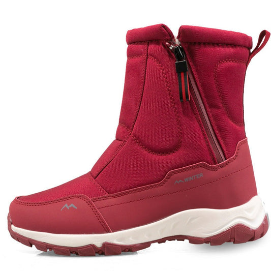 Botas de invierno para mujer con cremallera lateral – botas de nieve impermeables, antideslizantes y duraderas con forro cálido
