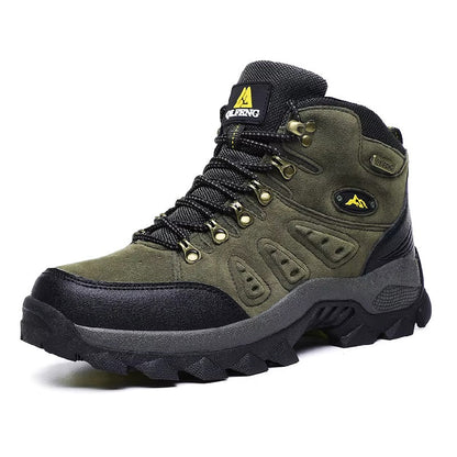 Botas de couro para atividades ao ar livre Botas de caminhada à prova d'água Verde