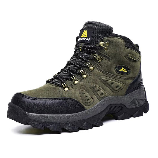 Botas de couro para atividades ao ar livre Botas de caminhada à prova d'água Verde