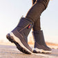 Botas de invierno para mujer con cremallera lateral – botas de nieve impermeables, antideslizantes y duraderas con forro cálido