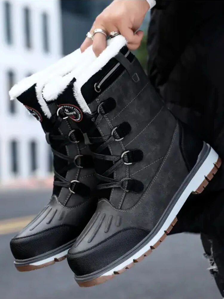 Botas de invierno para hombre – Botas de nieve cálidamente forradas con suela antideslizante