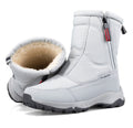 Botas de invierno para mujer con cremallera lateral – botas de nieve impermeables, antideslizantes y duraderas con forro cálido