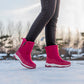 Botas de invierno para mujer con cremallera lateral – botas de nieve impermeables, antideslizantes y duraderas con forro cálido
