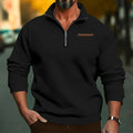 Men's sweater with stand-up collar and short front zipper