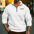 Men's sweater with stand-up collar and short front zipper