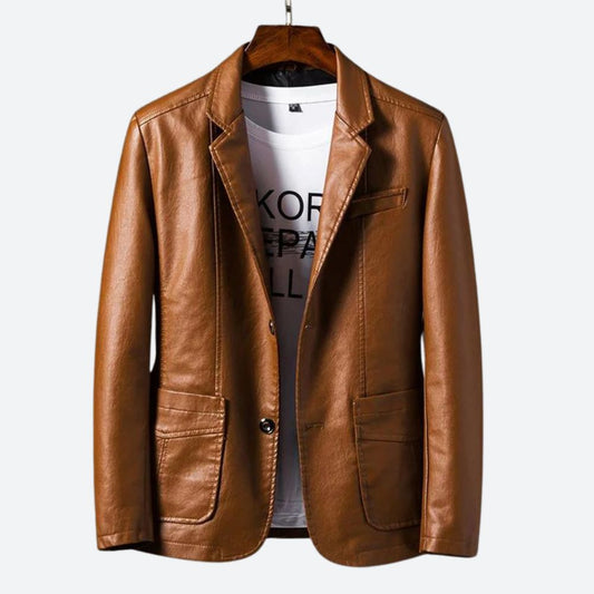 Herrejakke med blazer-snit og glat overflade