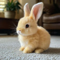 Plush rabbit toy with soft fur and details