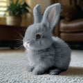 Plush rabbit toy with soft fur and details