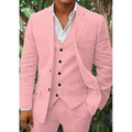 Linen suit for men: blazer, vest and trousers