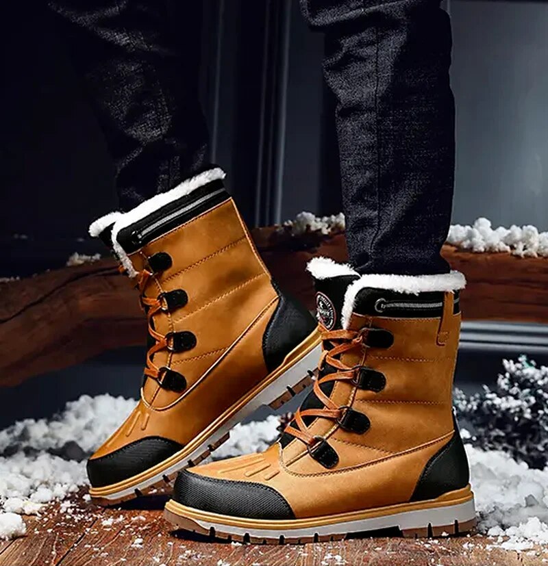 Botas de invierno para hombre – Botas de nieve cálidamente forradas con suela antideslizante