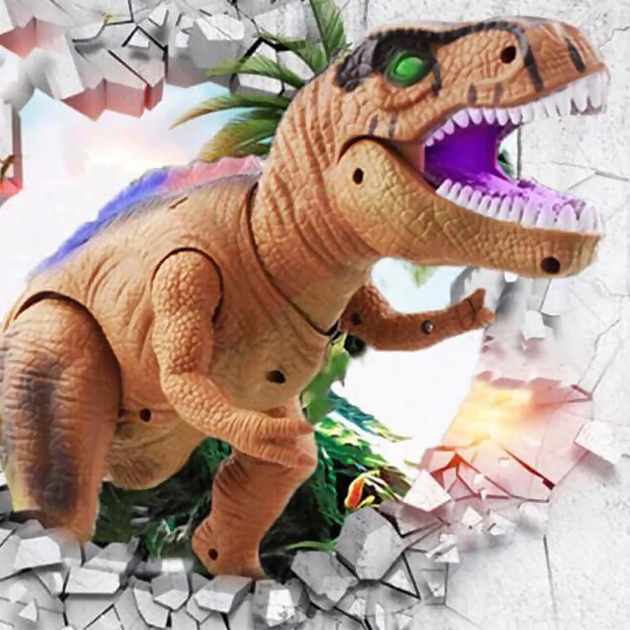Távirányítós dinoszaurusz játék, amely jár és ordít