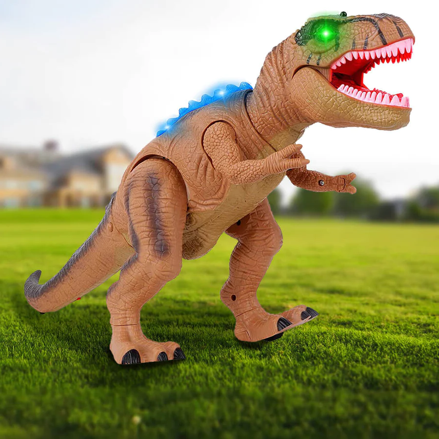 Távirányítós dinoszaurusz játék, amely jár és ordít