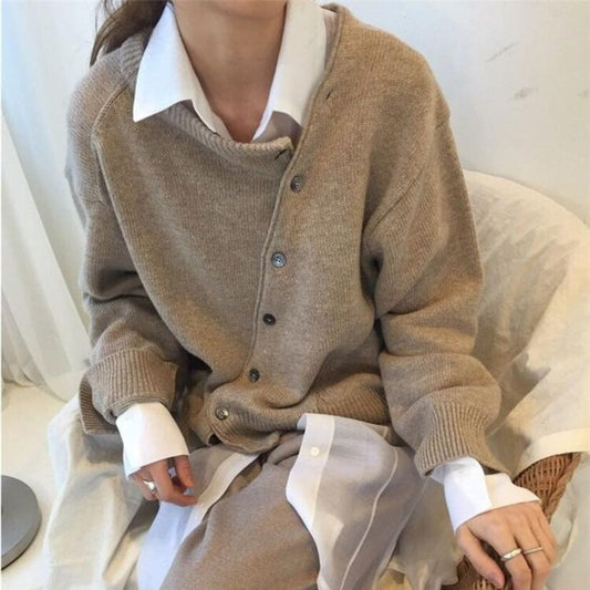 Kvinder - Cardigan i kashmir - Behagelig knapstolpe - Elegant, blød strik til kvinder med stil